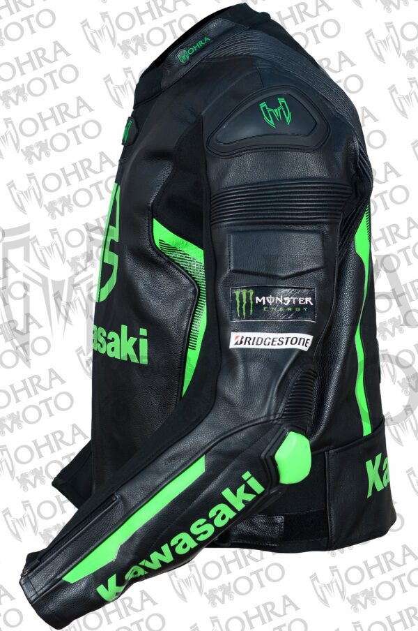 Kawasaki Monster Energy Motorcycle Racing Unisex Motorbike Leather Jacket - Image 3