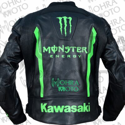 Kawasaki Monster Energy Motorcycle Racing Unisex Motorbike Leather Jacket