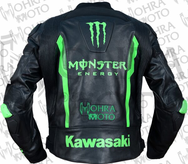 Kawasaki Monster Energy Motorcycle Racing Unisex Motorbike Leather Jacket - Image 2