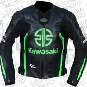 Kawasaki Monster Energy Motorcycle Racing Unisex Motorbike Leather Jacket