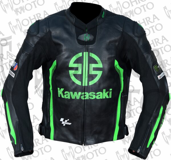 Kawasaki Monster Energy Motorcycle Racing Unisex Motorbike Leather Jacket