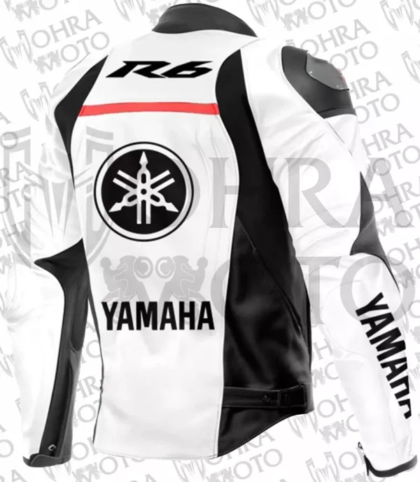 Yamaha R6 Track/Street Motorcycle Racing Unisex Motorbike Leather Jacket - Image 2