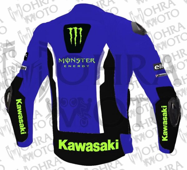 Kawasaki Monster Energy Leather Racing Motorcycle Jacket Unisex Motorbike Jacket - Image 2