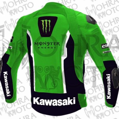 Kawasaki Monster Energy Leather Racing Motorcycle Jacket Unisex Motorbike Jacket