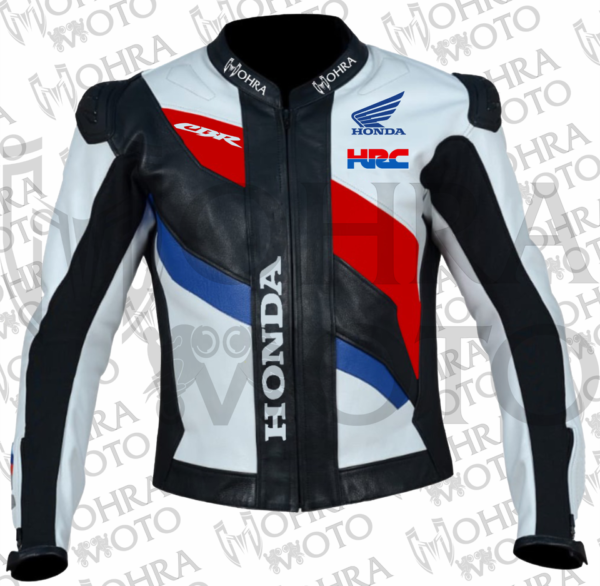 Honda CBR 1.3mm Cowhide Leather Racing Motorcycle Jacket Unisex Motorbike Jacket