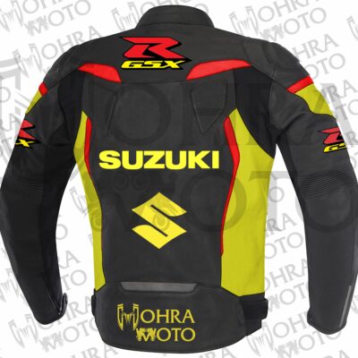 Suzuki GSXR 1.3mm Cowhide Leather Motorcycle Jacket Unisex Motorbike Jacket