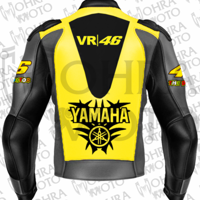 Yamaha VR46 Cowhide Leather Racing Motorcycle Jacket Unisex Motorbike Jacket