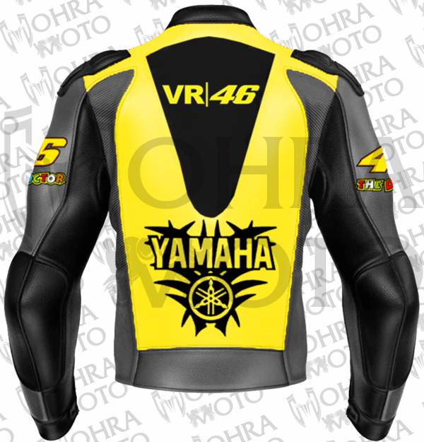 Yamaha VR46 Cowhide Leather Racing Motorcycle Jacket Unisex Motorbike Jacket - Image 2