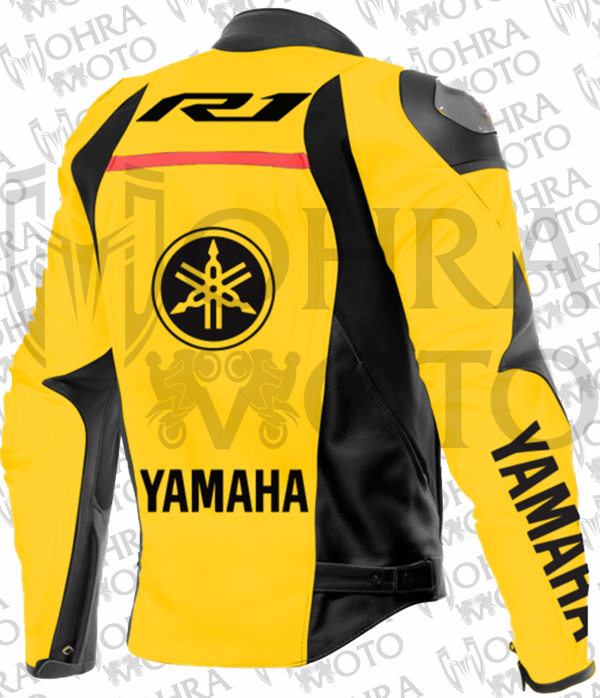 Yamaha R1 Track/Street Motorcycle Racing Unisex Motorbike Leather Jacket - Image 2