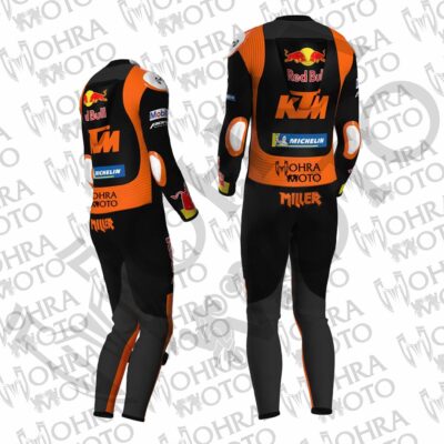 Jack Miller KTM Red Bull 2024 Moto Racing Suit – Black and Orange