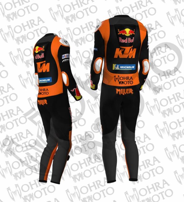 Jack Miller KTM Red Bull 2024 Moto Racing Suit – Black and Orange - Image 2