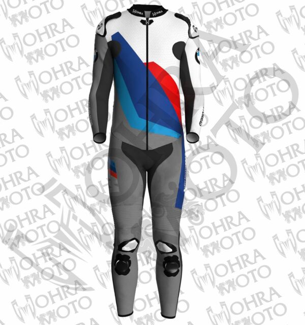 BMW M Pro Race Comp Racing Suit 2024 – White/Grey - Image 2