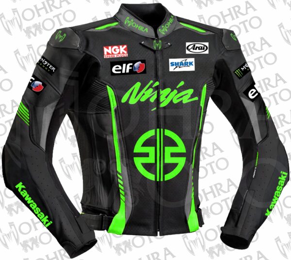 Kawasaki Ninja Monster Energy Motorcycle Jacket Unisex Leather Motorbike Jacket