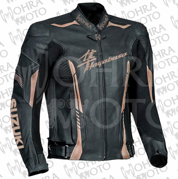 Suzuki Hayabusa 1.3MM Cowhide Leather Motorcycle Jacket Unisex Motorbike Jacket