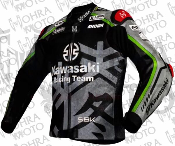 2022 Jonathan Rea Cowhide Kawasaki Motorcycle Jacket Unisex Motorbike Jacket - Image 3