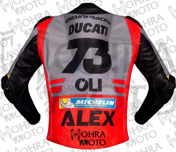 2023 Alex Marquez 1.3MM Cowhide Ducati Motorcycle Jacket Unisex Motorbike Jacket - Image 4