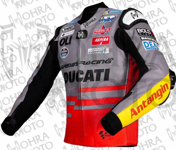 2023 Alex Marquez 1.3MM Cowhide Ducati Motorcycle Jacket Unisex Motorbike Jacket - Image 3