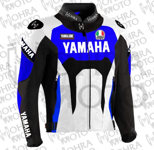 2025 Yamaha R6 1.3mm Cowhide Leather Motorcycle Jacket Unisex Motorbike Jacket