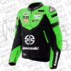 2025 Kawasaki 1.3mm Cowhide Leather Motorcycle Jacket Unisex Motorbike Jacket