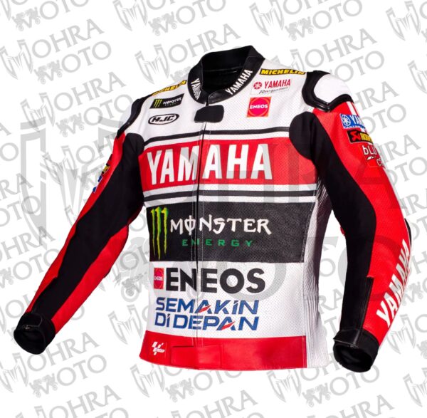 Yamaha Monster Energy Cowhide Leather Motorcycle Jacket Unisex Motorbike Jacket - Image 4