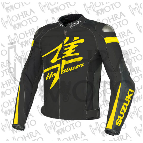 2025 Suzuki Hayabusa Cowhide Leather Motorcycle Jacket Unisex Motorbike Jacket