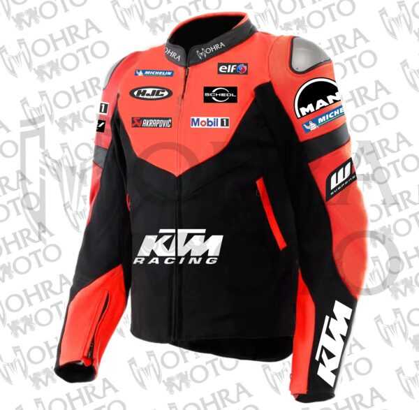 2025 KTM Racing 1.3mm Cowhide Leather Motorcycle Jacket Unisex Motorbike Jacket