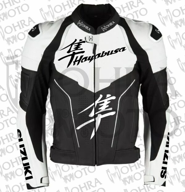 2025 Suzuki Hayabusa Cowhide Leather Motorcycle Jacket Unisex Motorbike Jacket