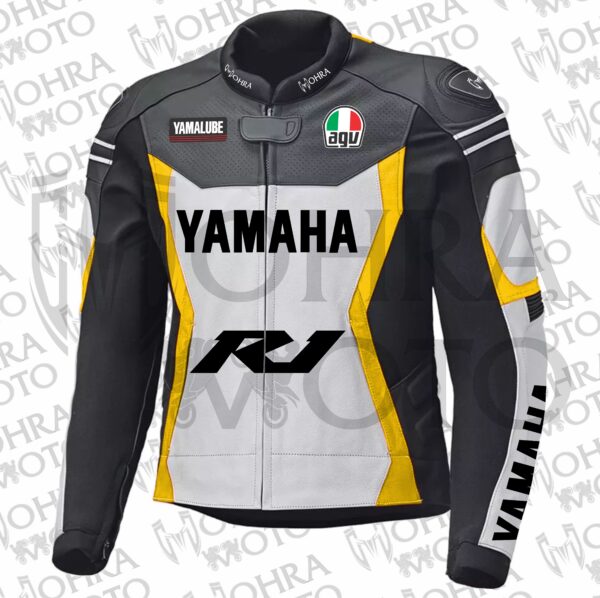 2025 Yamaha R1 Cowhide Leather Motorcycle Jacket Unisex Motorbike Jacket