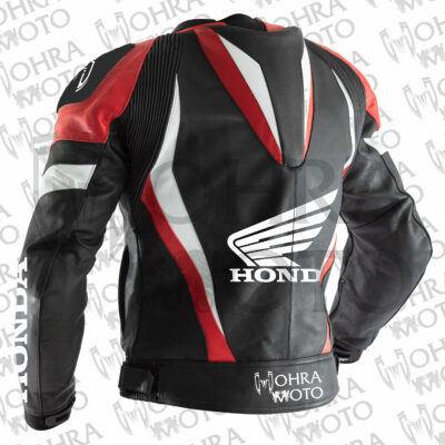 Honda HRC 1.3mm Cowhide Leather Motorcycle Jacket Unisex Motorbike Jacket
