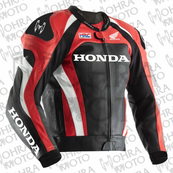 Honda HRC 1.3mm Cowhide Leather Motorcycle Jacket Unisex Motorbike Jacket