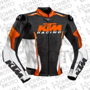 KTM Racing 1.3mm Cowhide Leather Motorcycle Jacket Unisex Motorbike Jacket