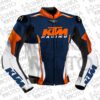 KTM Racing 1.3mm Cowhide Leather Motorcycle Jacket Unisex Motorbike Jacket