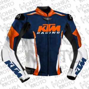 KTM Racing 1.3mm Cowhide Leather Motorcycle Jacket Unisex Motorbike Jacket
