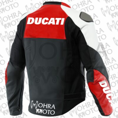 Ducati 1.3mm Cowhide Leather Motorcycle Jacket Unisex Motorbike Jacket