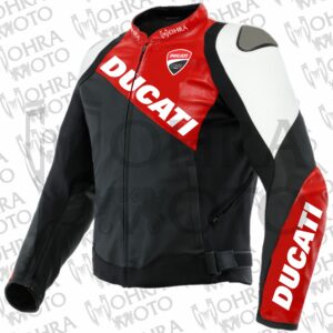 Ducati 1.3mm Cowhide Leather Motorcycle Jacket Unisex Motorbike Jacket