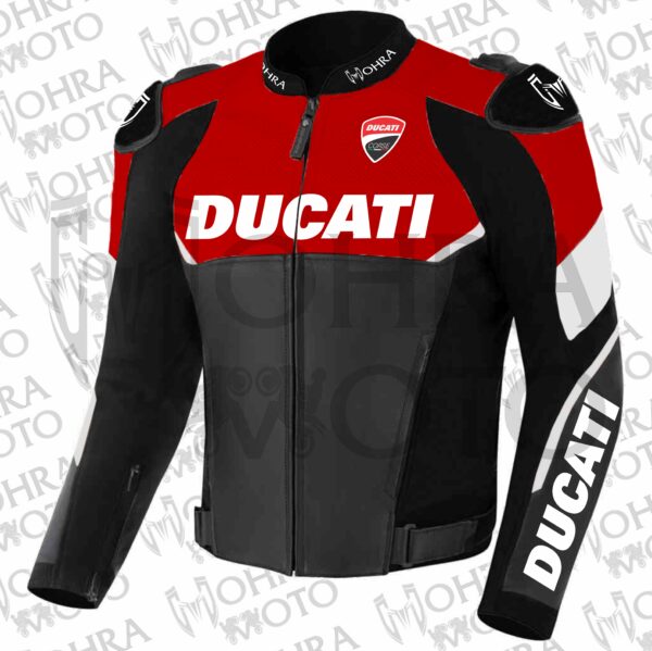 Ducati 1.3mm Cowhide Leather Motorcycle Jacket Unisex Motorbike Jacket