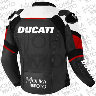 Ducati 1.3mm Cowhide Leather Motorcycle Jacket Unisex Motorbike Jacket