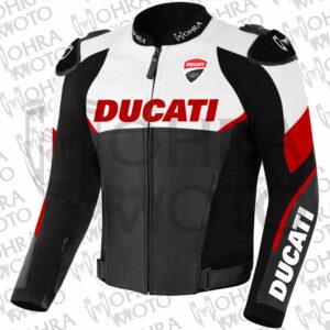 Ducati 1.3mm Cowhide Leather Motorcycle Jacket Unisex Motorbike Jacket