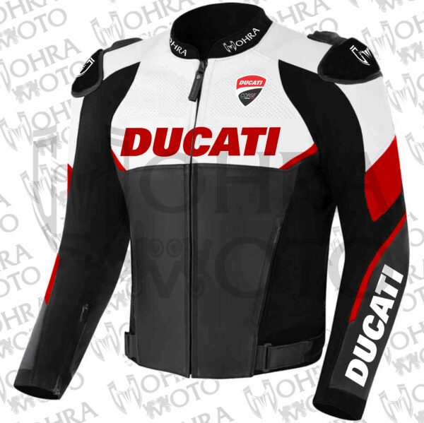 Ducati 1.3mm Cowhide Leather Motorcycle Jacket Unisex Motorbike Jacket