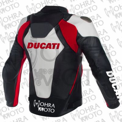 Ducati 1.3mm Cowhide Leather Motorcycle Jacket Unisex Motorbike Jacket