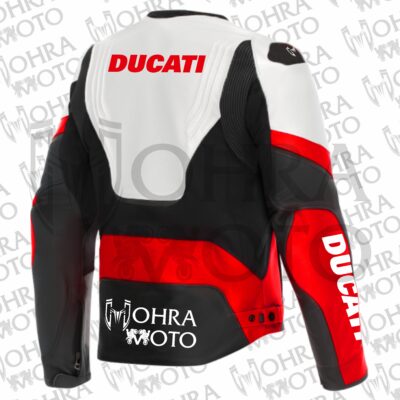 Ducati 1.3mm Cowhide Leather Motorcycle Jacket Unisex Motorbike Jacket