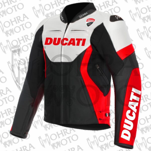 Ducati 1.3mm Cowhide Leather Motorcycle Jacket Unisex Motorbike Jacket