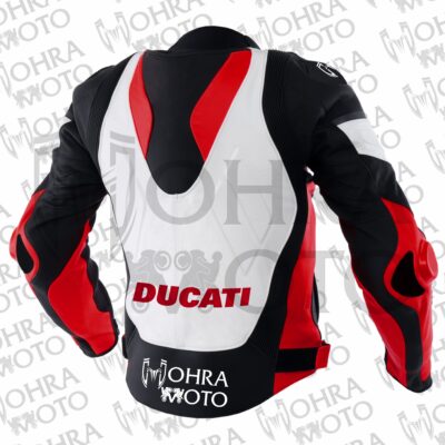 Ducati 1.3mm Cowhide Leather Motorcycle Jacket Unisex Motorbike Jacket