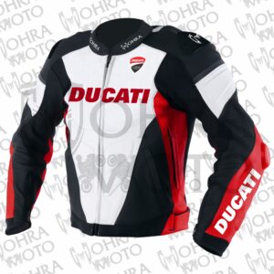 Ducati 1.3mm Cowhide Leather Motorcycle Jacket Unisex Motorbike Jacket