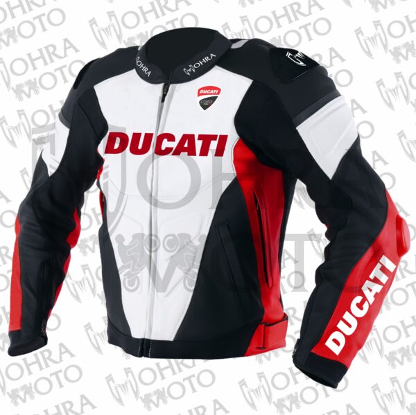 Ducati 1.3mm Cowhide Leather Motorcycle Jacket Unisex Motorbike Jacket