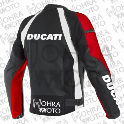 Ducati 1.3mm Cowhide Leather Motorcycle Jacket Unisex Motorbike Jacket