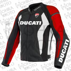 Ducati 1.3mm Cowhide Leather Motorcycle Jacket Unisex Motorbike Jacket