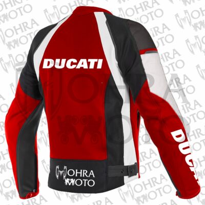 Ducati 1.3mm Cowhide Leather Motorcycle Jacket Unisex Motorbike Jacket