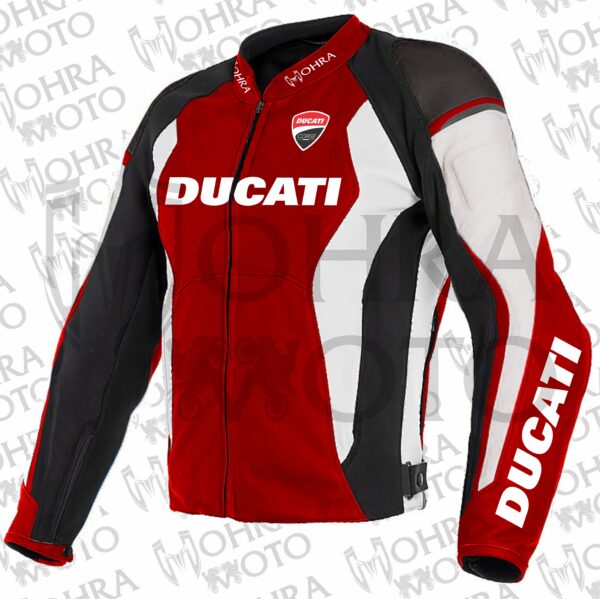 Ducati 1.3mm Cowhide Leather Motorcycle Jacket Unisex Motorbike Jacket