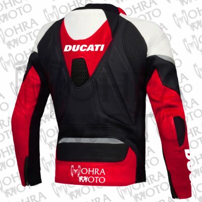 Ducati 1.3mm Cowhide Leather Motorcycle Jacket Unisex Motorbike Jacket